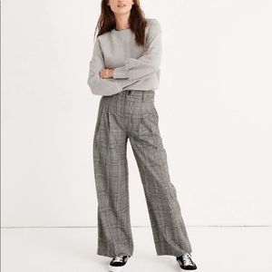 Madewell Pleated Wide-Leg Pants in Plaid